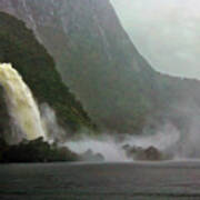 Foggy Milford Sound New Zealand 4-1 Poster
