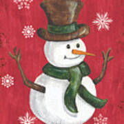 Folk Snowman Poster
