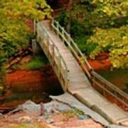 Footbridge Into  Autumn Poster