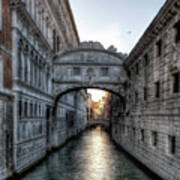 Sunset Over The Bridge Of Sighs Poster