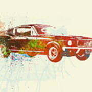 Ford Mustang Watercolor Poster