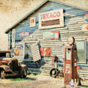Ford Pick Up At Texaco Gas Station Poster