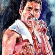 Freddie Mercury Singing Poster