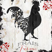 French Farm Sign Rooster Poster