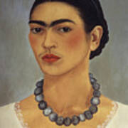 Frida Kahlo - Self-portrait With Necklace Poster