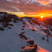 Frosty Alpine Sunset Poster