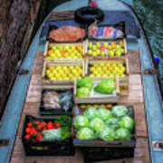 Fruit And Vegetable Barge In Venice Poster