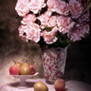 Fruit With Flowers Still Life Poster