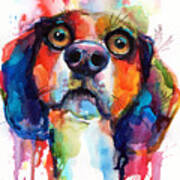 Funny Beagle Dog Art Poster
