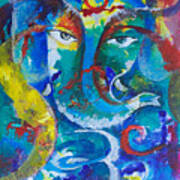 Ganesh In Blue Poster