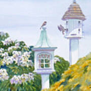 Garden Birdhouses Poster