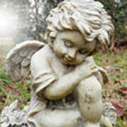 Spiritual Angel Garden Cherub Poster