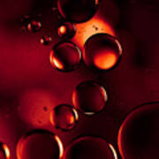 Garnet Red Macro Water Droplets Poster