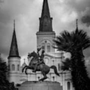 General Of New Orleans In Black And White Poster