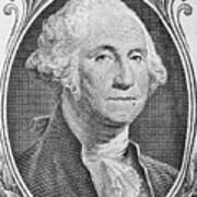 George Washington Portrait On One Dollar Bill Poster