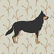 German Shepherd Dog With Field Grasses Poster