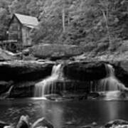 Glade Creek Grist Mill - Cooper's Mill Bw Poster