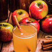 Glass Of Fresh Apple Cider Poster
