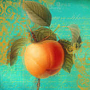 Glowing Fruits Apricot Poster