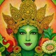 Goddess Green Tara's Face Poster