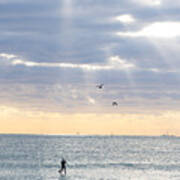 Going Surfing On Miami Beach Florida Sunrays Sunrise Poster