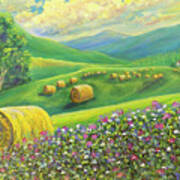 Golden Splendor In The Hay Field Poster