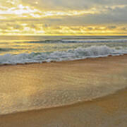 Golden Sunlight On Peaceful Early Morning Beach Poster