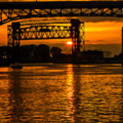Golden Sunset On The Cuyahoga Poster