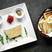 Gourmet Fresh Foie Gras Portion Starter Set With Toast Poster