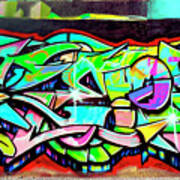 Urban Graffiti Art Abstract 3, North 11th Street, San Jose 1990 Poster