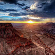 Grand Canyon Sunburst Poster