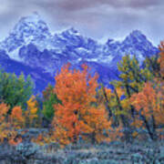 Grand Tetons In Fall Poster