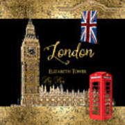Great Cities London - Big Ben British Phone Booth Poster