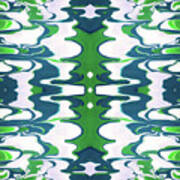 Green And Blue Swirl- Art By Linda Woods Poster