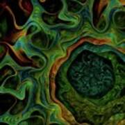 Green Lace Agate Abstract Poster