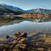 Green Lake Reflection Of Whistler Blackcomb Poster