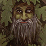 Green Man Painting Poster