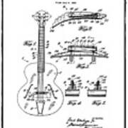 Gretsch Guitar Bridge Patent 1940 White Poster