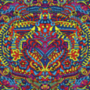 Groovy Zendoodle Colorful Art Poster
