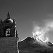 Guallatiri Volcano In Black And White Chile Poster