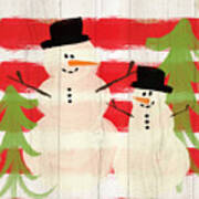 Happy Snowmen- Art By Linda Woods Poster