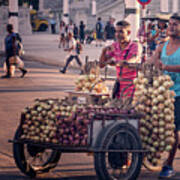 Havana Cuba Onion Cart Poster