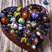 Heart Box With Marbles Poster
