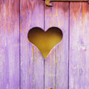 Heart On A Wooden Window Poster