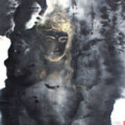 Heart Sutra 1-1 Guan Yin Bodhisattva-arttopan Zen Chinese Wash Splash Ink Freehand Brushwork Poster