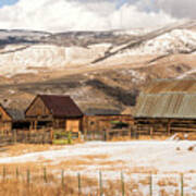 Heeney Road Barns And Snow Poster