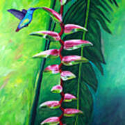 Heliconia Flower And Friend Poster