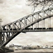 Hellgate Bridge In Sepia Poster