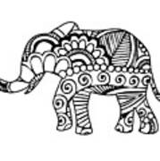 Henna Elephant 1 Poster