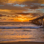 Hermosa Beach Pier Sunset Poster